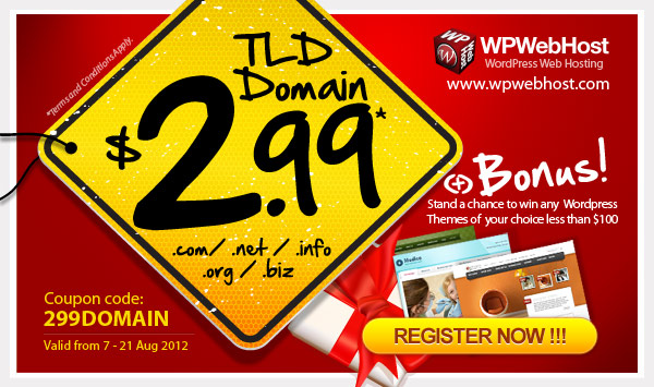 WPWebHost giảm giá domain